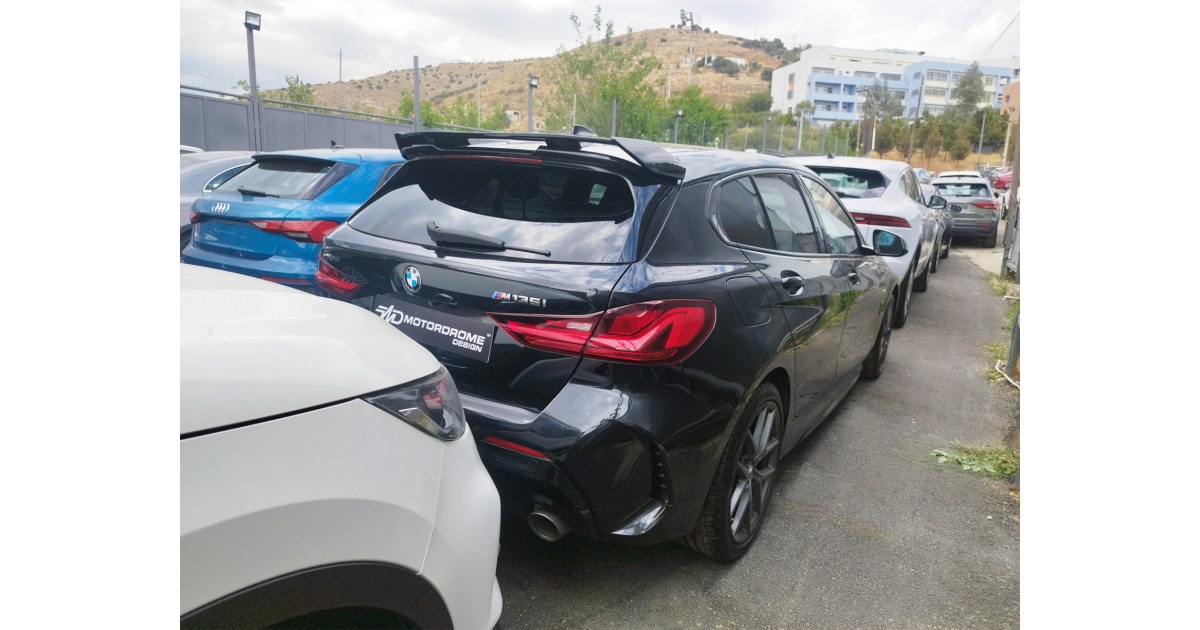 Carbon Look Gloss Black Rear Spoiler Roof Wing For BMW 1 Series F40 M Sport (2019-2024)